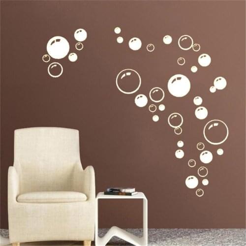 Cute Bubbles Wall Stickers Bathroom Shower Kitchen Art Decals Removable Waterproof Wallpaper Kids Bedroom Home Decor