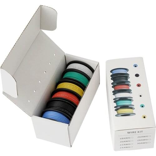 98ft Electrical Wire UL1007 18AWG PVC Insulator Tinned Copper Stranded Wire 300V Hook-up Wire for DIY Toys Lamp 6 Colors