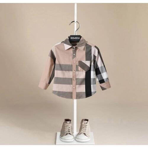 Fashion Brand Baby Clothes Autumn Top Baby Boy Shirt Long Sleeve Plaid Shirts Girl Cotton Blouse Baby Shirts Kids Clothing