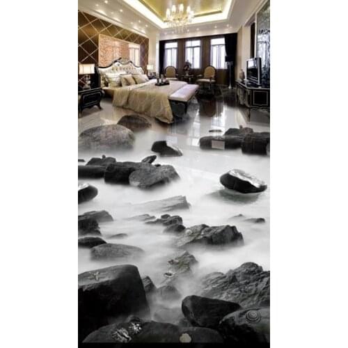 Custom Flooring 3d Photo Stone path creek bedroom Bathroom Living Room corridor 3D Flooring Pvc Decorative Paintings