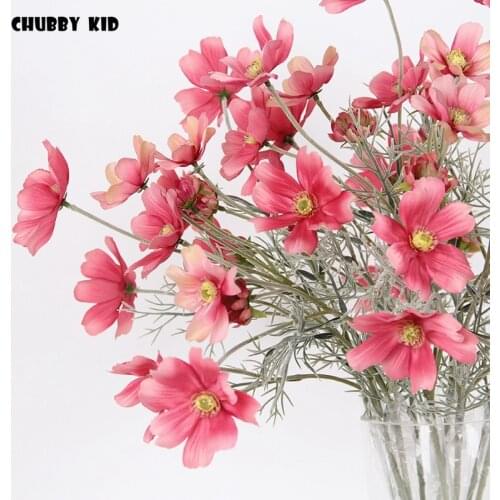 Wholesale nice artificial garden Cosmos wedding decorative silk flower fake Calliopsis Galsang flower Mexican aster 10pcs / lot