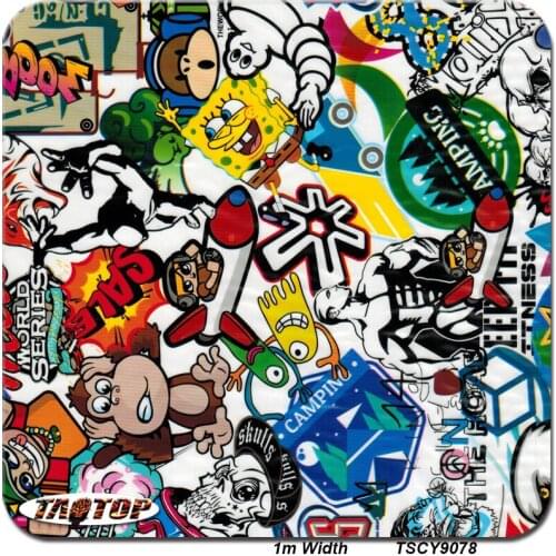 ITAATOP TSCY9078 1M * 10M Popular Cartoon Hydro Dipping Hydrographics Film Water Transfer Printing Film