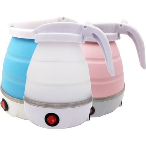 600ml Portable Folding Silicone Water Kettle Water Pot Outdoor Camping Travelling Hiking Kitchen Tools Tea Coffee Kettle