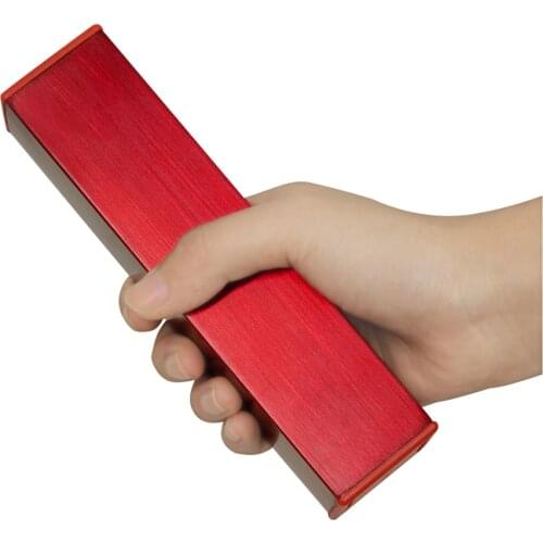 Rectangle Cylinder Sand Shaker Rhythm Musical Instruments Red Metal Hand Shaker Percussion Drum Kids Adults Musical Toy Gifts