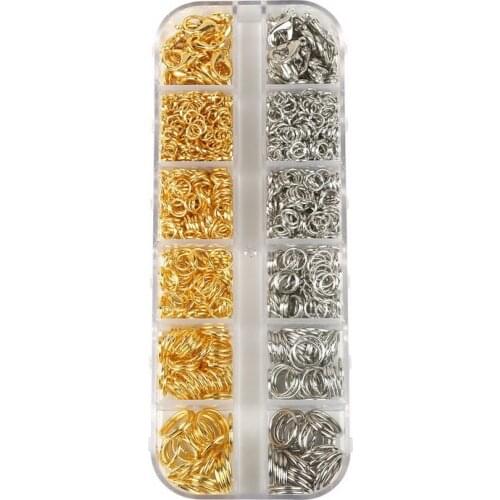 About 600pcs/Box 4-12mm mix size Beads Gold Silver Split Rings Open Jump Split Rings Connector for DIY Jewelry Findings Making