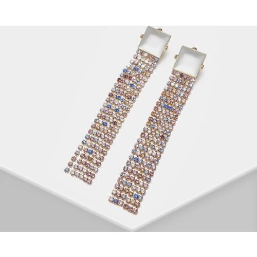Amorita boutique Multi-colored square tassel design fashion drop earrings