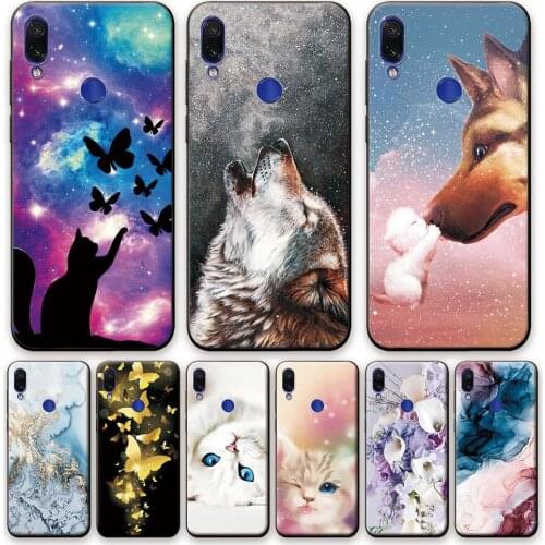 Redmi Note 7 Case For Xiaomi Redmi Note 7 Pro Phone Case ForXiaomi Redmi Note 7 Note 7 Pro Colorful Cute Cat Flowers 6.3 inch