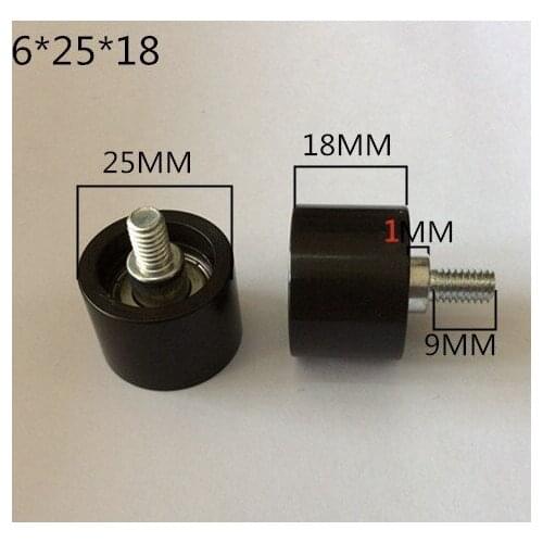 6X25X18MM 626 Covered Plastic Nylon Bearing Polyurethane Roller Pulley