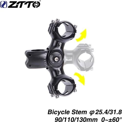 ZTTO Mountain Bike Road Bike bike steering wheel Adjustable Stem 31.8mm 25.4mm 60 Riser 90 110 130mm Fiting For XC Bicycle Parts