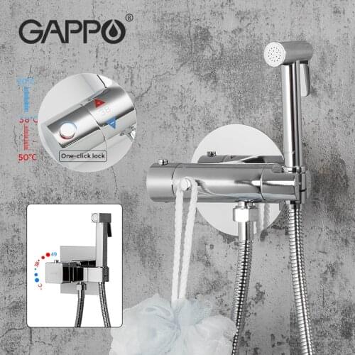 GAPPO black/chrome thermostatic Bidet faucet Solid Brass Water Mixer Tap Bathroom Shower Mixer Tap Bidet Hygienic Shower