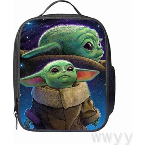 Disney the baby Yoda Mandalorian Lunch Bag Cartoon Girls Portable Thermal Food Picnic Bags for School Kids Boys Lunch Box Tote