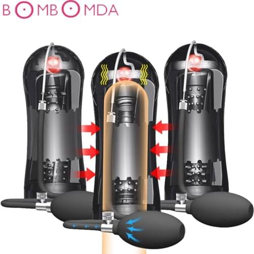 Airbag Squeeze Male Masturbation Cup Masturbador Masculino Transparent Soft Pussy Sexy Pocket Endurance Exercise Toys for Men