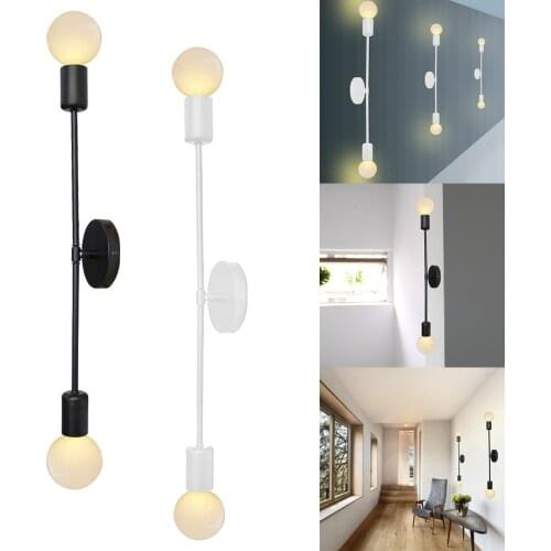 Retro Industrial Iron Double Head LED Wall Light Lamp Bedside Wall Lights for Living Room Bedroom Bar Aisle Lighting Decor E27