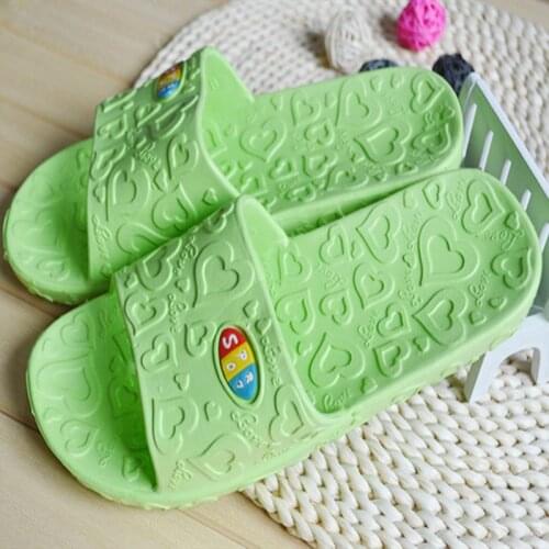 Love home slippers indoor female bathroom slippers non-slip home shoes summer female couple sandals