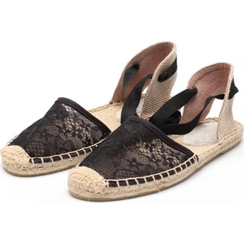 DZYM women lace flat espadrilles, espadrilles sandals