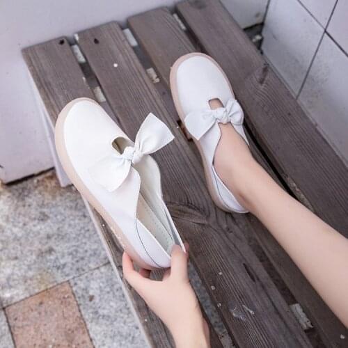 2021 White Women Nurse Flat Shoes Spring and Autumn and Summer Ladies Flat Shoes Soft Bottom Pregnant Women Casual Shoes