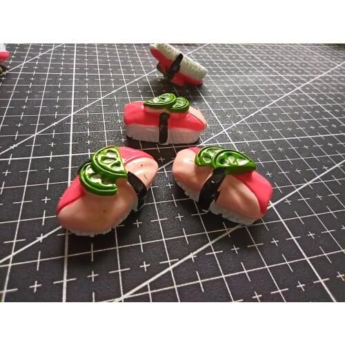 1pcs/lot resin fruit Salmon Sushi 26mm cookies simulation of food Cabochons Scrapbook for DIY phone case decoration B102-7