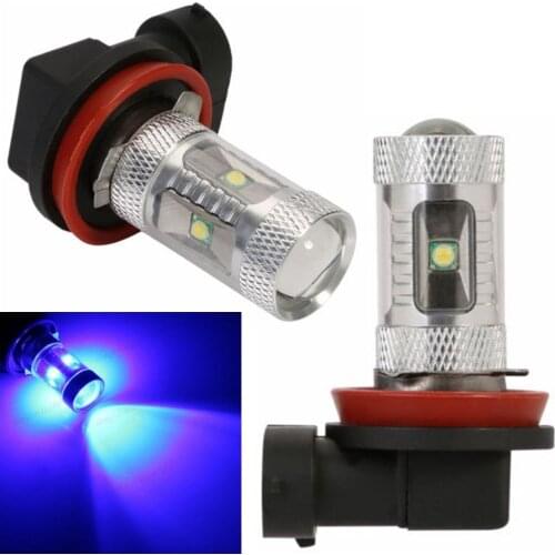 2pcs Blue H8 H11 H9 30W High Power Projector Lens LED Bulbs Fog Driving DRL Light 12V