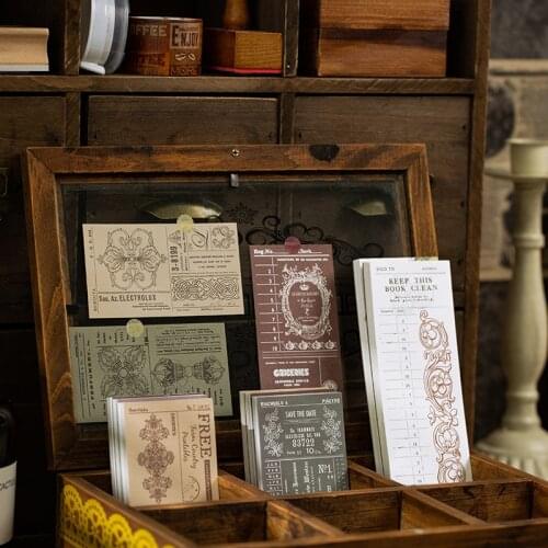 50sheets/pack Retro Ticket Memo Pad Handmade Material Retro Collage Background Deco Paper Bullet Journaling Accessories