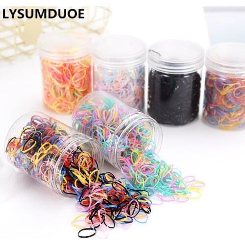650Pcs/Lot Korean Fashion Candy Hairband Cute Headband Box Gift Elastic Hair Bands Disposable Rubber Band Girls Hair Accessories