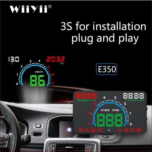 GEYIREN E350 OBD2 II HUD Car Display 5.8 Inch Screen Easy Plug And Play Overspeed Alarm Fuel Consumption display hud projector