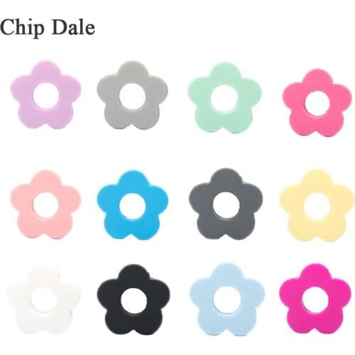 Chip Dale 20pcs Food Gread Sunflower Silicone Bead For DIY Baby Nursing Baby Chew Pacifier Chain Silicone Teether Accessories