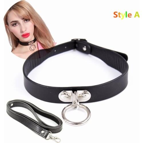 Erotic Leather Bondage Collar Belts With O-ring For Bdsm Pet Traction Boutique Adults Game Couple Flirting Submission Sex Toys