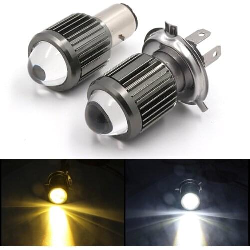 Motorcycle Headlight LED H4 BA20D LED Moto Bulbs 2000lm Super Bright White Yellow Motorbike Head Lamp Scooter Accessories