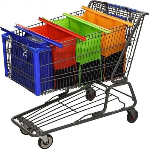 Hot Sale 4PCS/Set Shopping Cart Trolley Bags Foldable Reusable Grocery Shopping Bag Eco-friendly Supermarket Bag Bolsas Portable