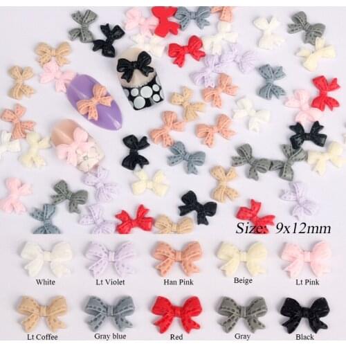 Fashionable Resin Personality Bow Three-Dimensional 9x12 MM 3D Charm Nail Art Decorations Rhinestones 30PCS/100PCS