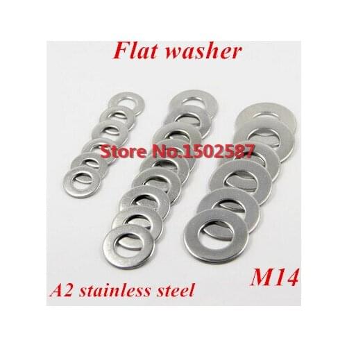 50 Pieces M14*28*2.5 Thick DIN 125 Flat Washer A2-70 Stainless Steel SS304 m14 Ring Gasket