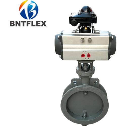 Pneumatic ventilation butterfly valve Cast steel wafer type warm air discharge butterfly valve
