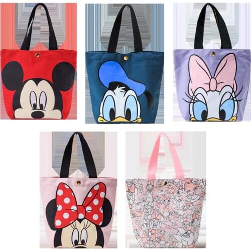 Hot Disney Girls Bag childrens Mickey Mouse handbag cartoon hit color canvas Mickey Minnie women bag lady shoulder bags