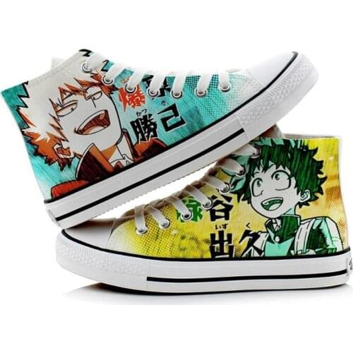 High-Q Unisex Anime Cos My Hero Academia Casual Canvas Shoes Boku no Hero Academia Bakugou Katsuki Todoroki Shoto Canvas Shoes