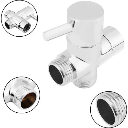 Practical Brass 3 Way T-adapter 1/2 inch Tee Connector With Shut off Valve for Handheld Bidet Sprayer Faucet Accessory