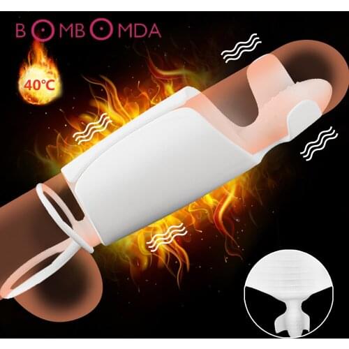 Sex Toys for Men Glans Massager Electric Pulse Vibrator Blowjob Male Masturbator Heating Masturbation Cup Penis Delay Trainer