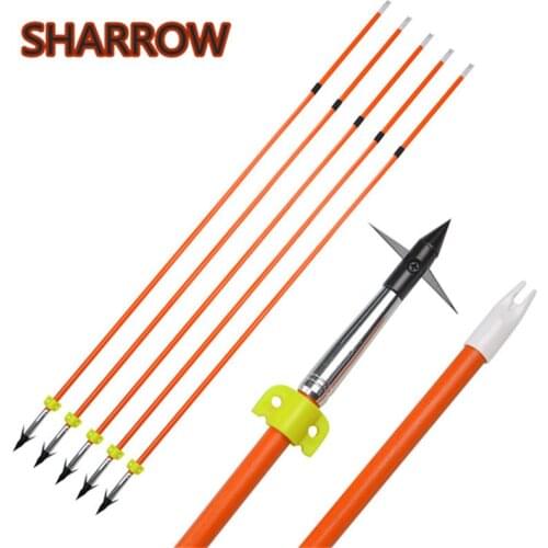 6/12Pcs 32" BowFishing Arrows Archery Points Tips Arrowheads Safety Slides For Bow Outdoor Shooting Camping Fishing Accessories