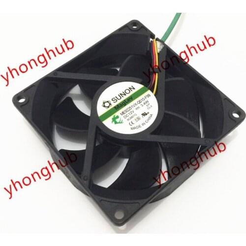 SUNON ME92251VX-Q010-F99 DC 12V 3.4W 3-wire 92x92x25mm Server Cooling Fan