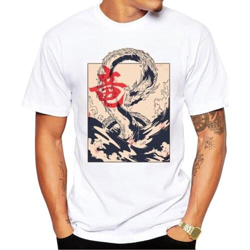 TEEHUB New Fashion Anime Men T-Shirt Short Sleeve Casual Tee Dragon Sea Printed Hipster Tshirts Funny Tops