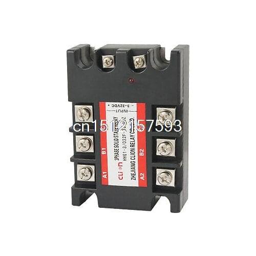 DC to AC Three 3 Phase Solid State Relay SSR 10A 3-32V DC 380V AC