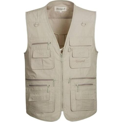 New Summer Zipper Travels Vests Breathable Mesh Vest L-5XL Photographer Weskit Sleeveless Thin Jacket with Many Pocket Wholesale