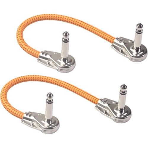 2pcs 1/4inch Male to Male Guitar Effect Pedal Patch Cable Nickel Plated Plugs