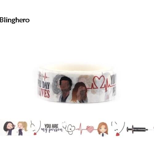 20pcs/lot Blinghero Greys Anatomy 15mmX5m Washi Tape Stylish Masking Tape Notebook Stickers Cool Tapes Adhesive Tape BH0058