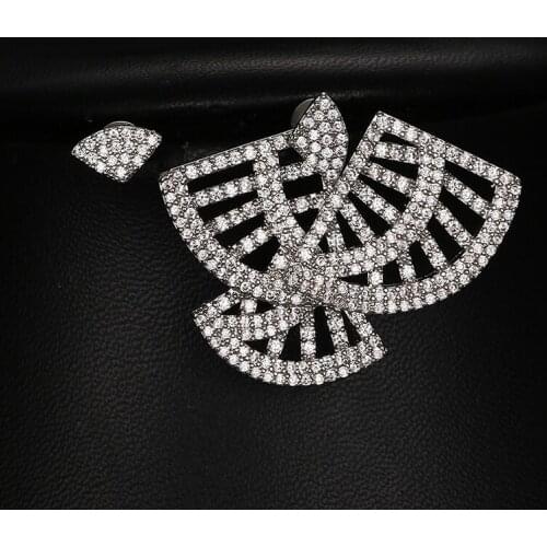 2017 Z Venta Caliente AAA Cubic Zircon Mujeres Perno Prisionero Del Oido Elegante Nupcial Boda DE La Flor Del Perno Prisionero