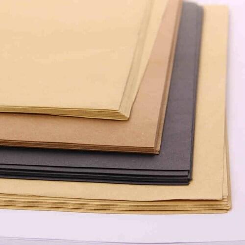 50pcs/lot A4 size 21x29.7cm Kraft/Black card paper 200/250/300/400gsm gift packing cardboard DIY model party wedding decorations