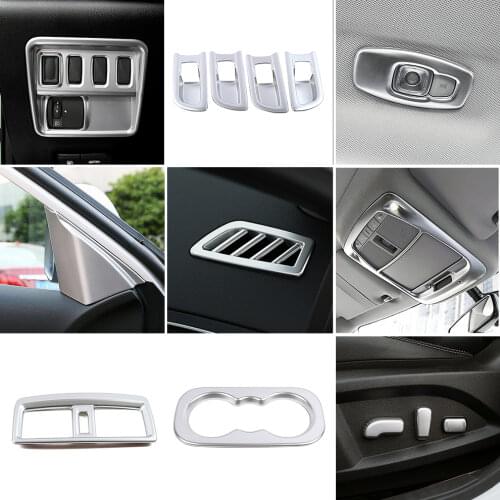 For Renault Koleos 2017-2020 Interior Accessories Central Console Decoration Frame Cover Trim ABS Silver Sticker For Samsung QM6