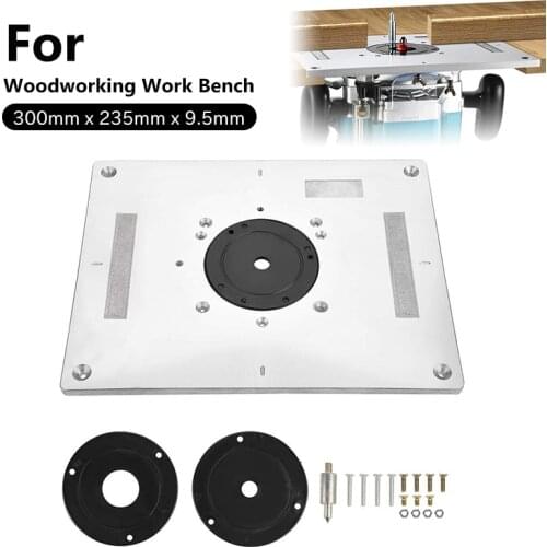 Aluminium Router Table Insert Plate Table For Woodworking Benches Router Plate Wood Tools Milling Trimming Machine With 2 Rings