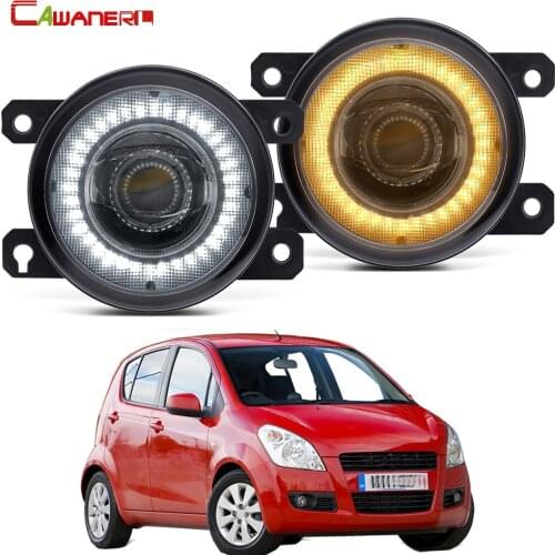 Car Left + Right Angel Eye Fog Light Assembly LED Daytime Running Light DRL 30W H11 12V For Suzuki Splash Hatchback 2008-2015