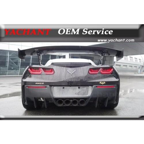 Car-Styling Carbon Fiber Rear Bumper Diffuser Fit For 2014-2015 Corvette C7 RK-Sports Style Rear Diffuser