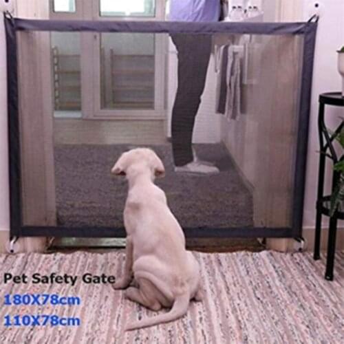 Pet Barrier Fences Portable Folding Breathable Mesh Dog Magic Gate Pet Separation Guard Isolated Fence Dogs Baby Safety Fence